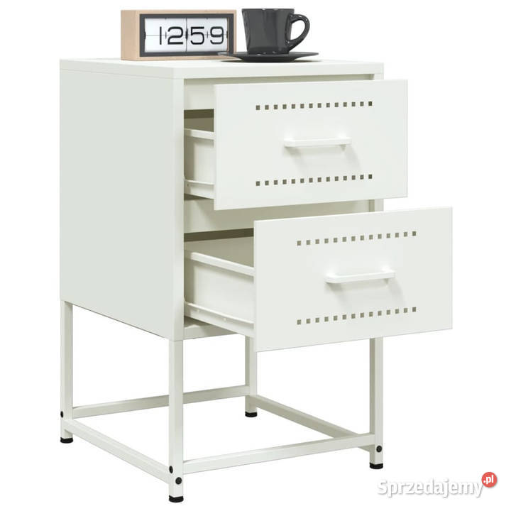 Szafki nocne 2 białe 36x39x605 stal WM846469 Warszawa sprzedam