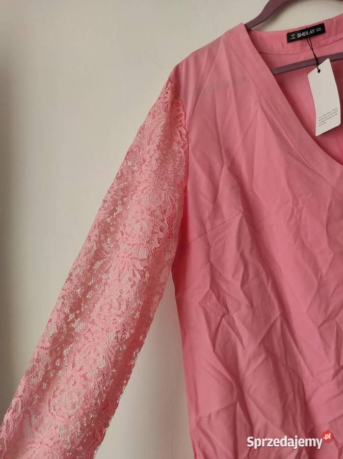 nowa bluzka z koronkowymi rękawami sheilay 3xl Białka