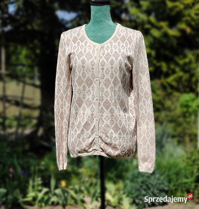 Beżowy sweter kardigan Esmara 40 wzór aztec boho Szczecin sprzedam