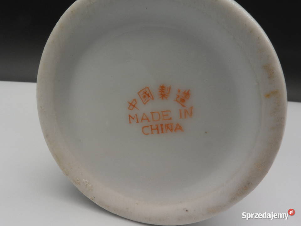 Chiński Wazon Porcelanowy Ręcznie Malowany Porcelana i szkło wielkopolskie