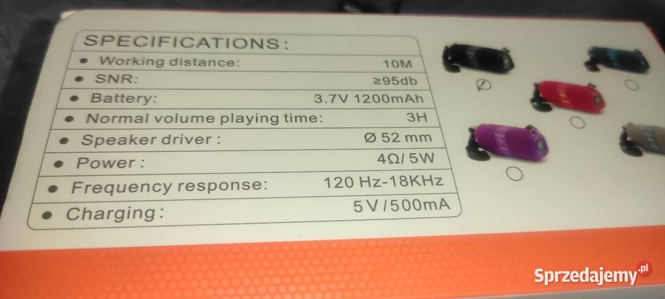 Głośnik przenośny BT z dużą baterią