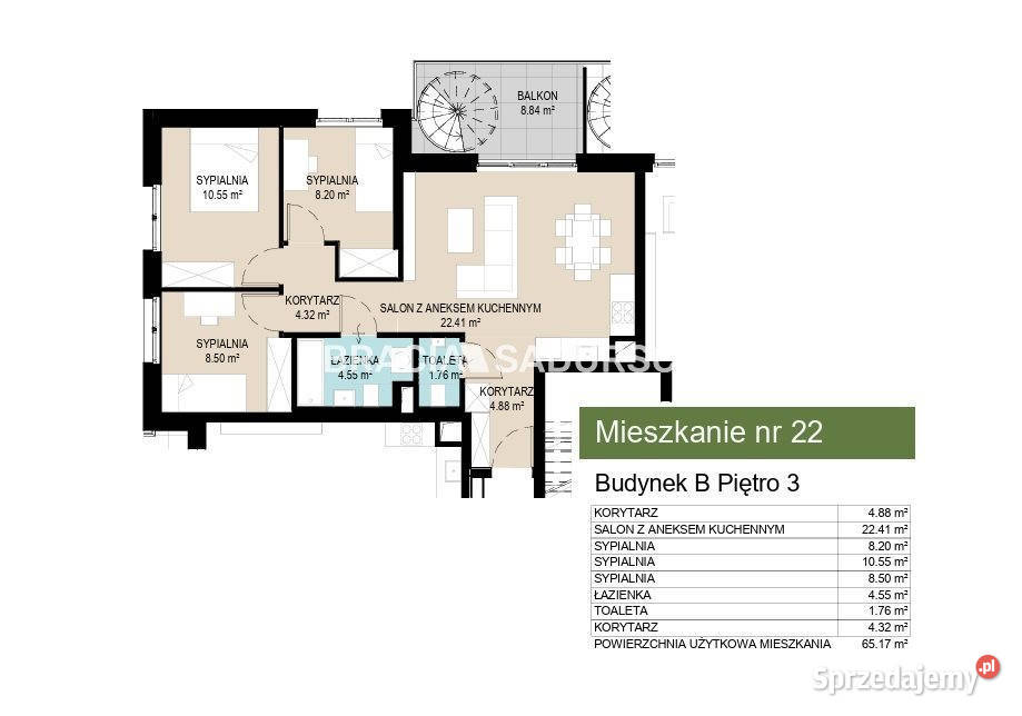Mieszkanie 6516m2 4 pokoje Kraków Kantrowicka