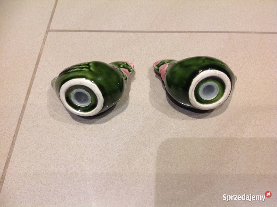 Solniczka Pieprzniczka Ceramiczna Kurka Vintage zielony Akcesoria kuchenne lubuskie Nowa Sól