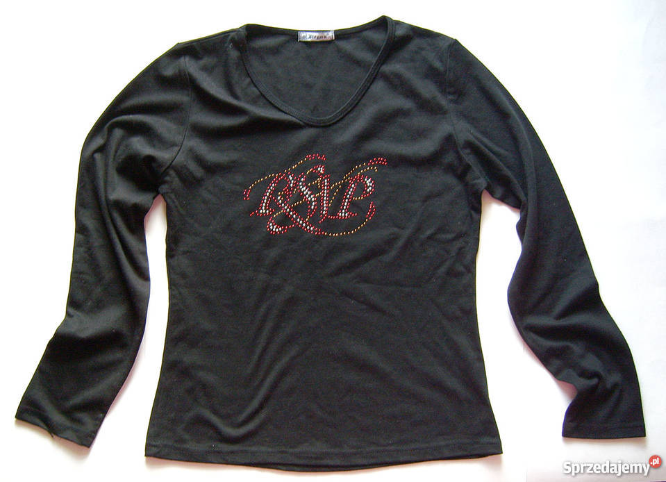 Czarna bluzka długi rękaw czarna koszulka długi Inny wzór Katowice