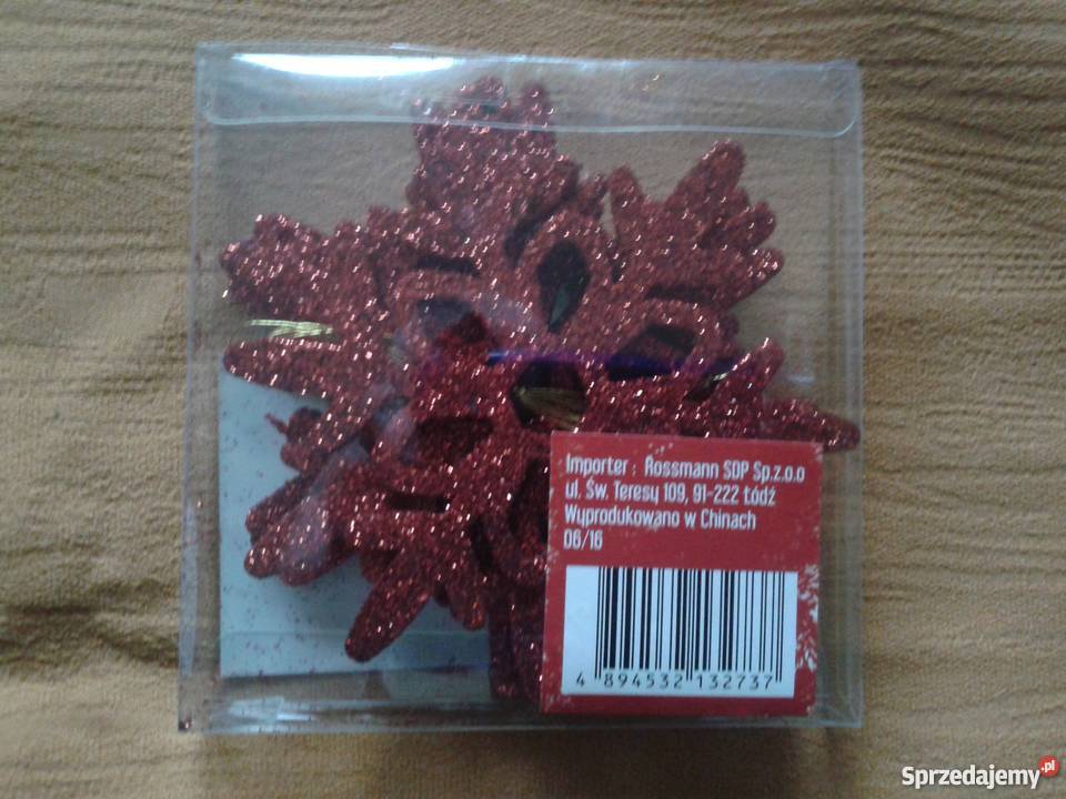 Gwiazdki na choinkę plastikoweSrebrne czerwone