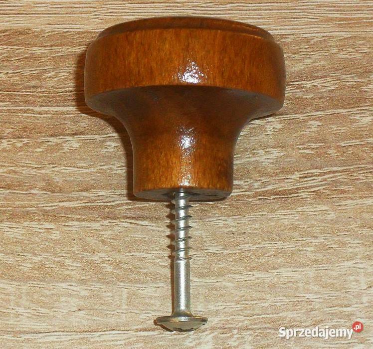Uchwyt meblowy gałka drewniana kolor orzech śląskie Gliwice