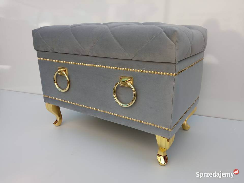 Pufa ławka Caro glamour swarovski złote nogi Poznań