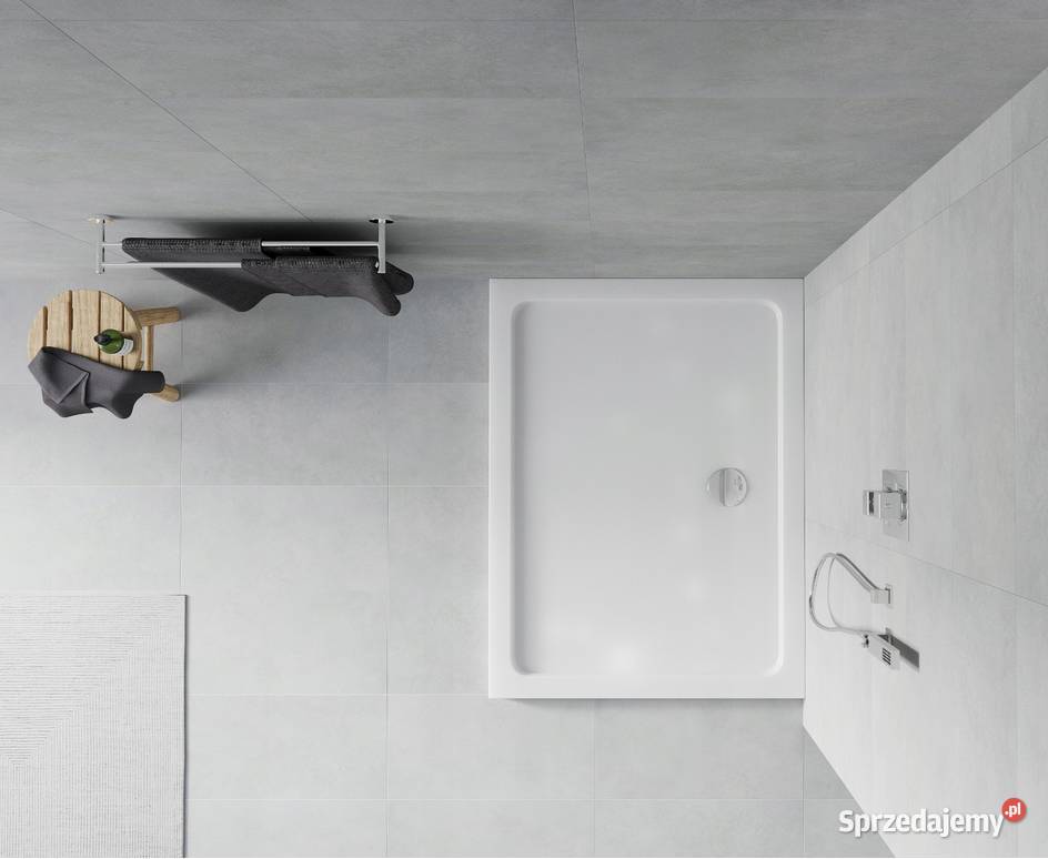 BRODZIK niski akrylowy 80x110 BIAŁYsyfon podlaskie Choroszcz