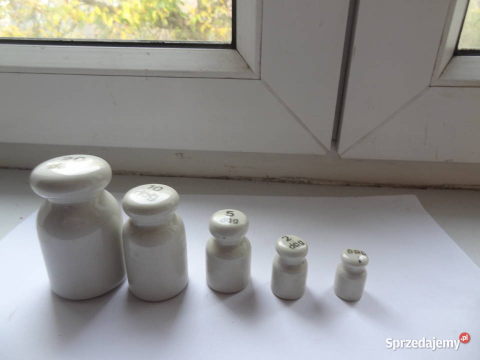 Odważniki ceramiczne do wagi szalikowej PRL wielkopolskie Poznań sprzedam