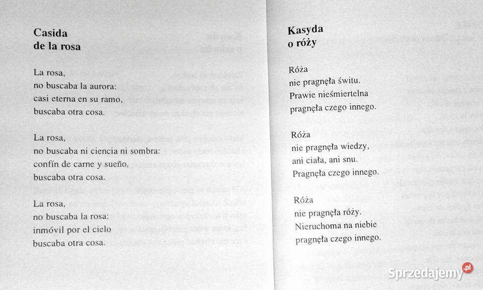 Poezje Federico Garca Lorca Kultura i Rozrywka Chełm