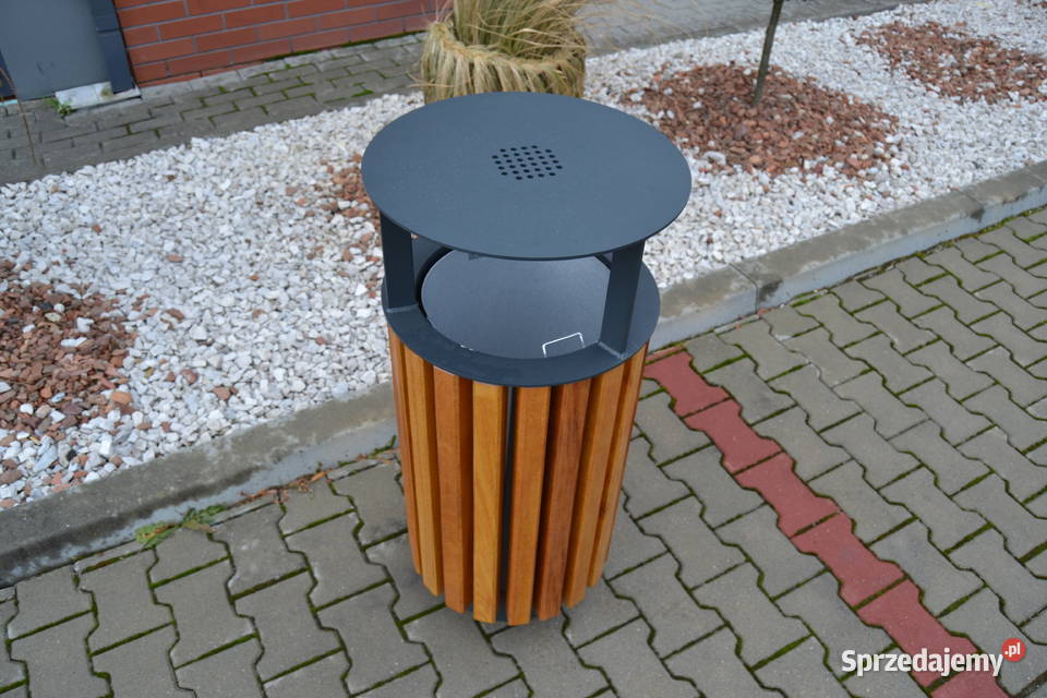 Kosz uliczny parkowy miejski z daszkiem 45l W223 Warszawa