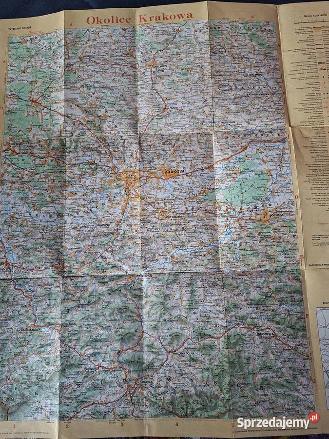 Krakowa mapa turystyczna 1200 000 Kraków