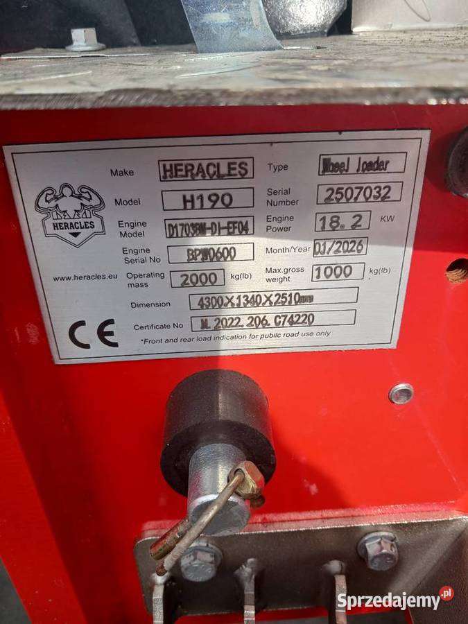 Ładowarka kołowa HERACLES H190 udźwig 1300 Dunkowa