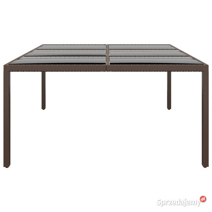 Stół ogrodowy szklany blat brązowy 200x150x75 mazowieckie