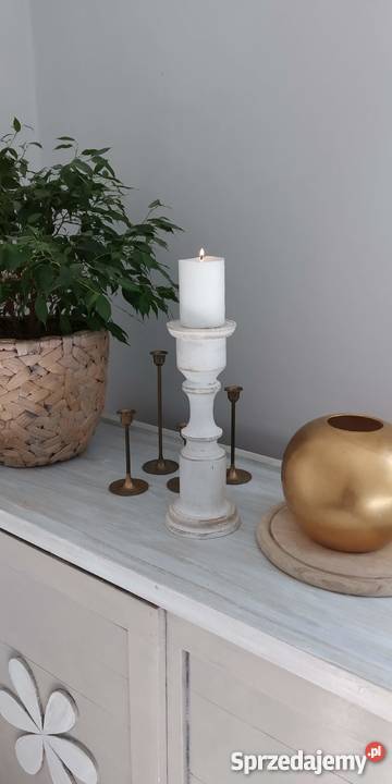 Świecznik drewniany ręcznie toczony Toruń