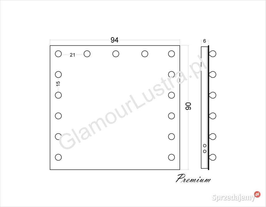 Lustro z żarówkami PREMIUM Tafla 9490 15żarówek Wyposażenie salonów małopolskie Nowy Targ