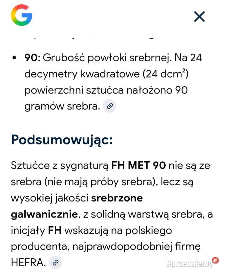 Sztućce FH Met 90 wysokiej jakości srebrzyste z Warszawa sprzedam