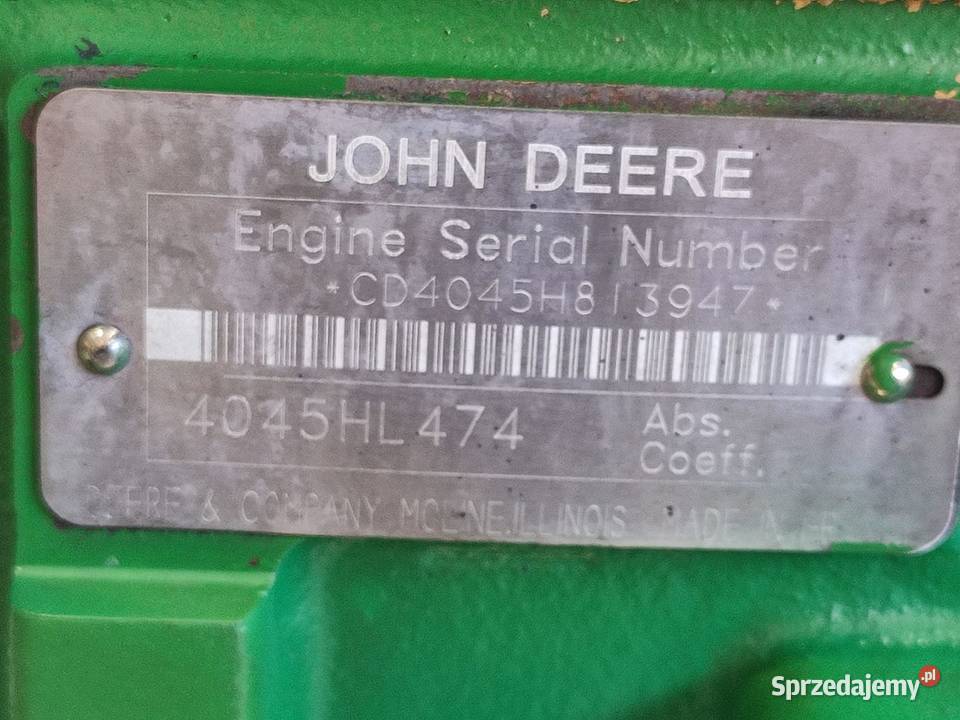 Silnik John Deere 4045HL474 Wilkowo