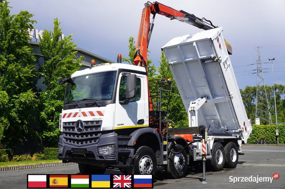 MercedesBenz Arocs 3236 8x4 HDS Fassi F155A022 2 tachograf Wywrotki małopolskie Kraków