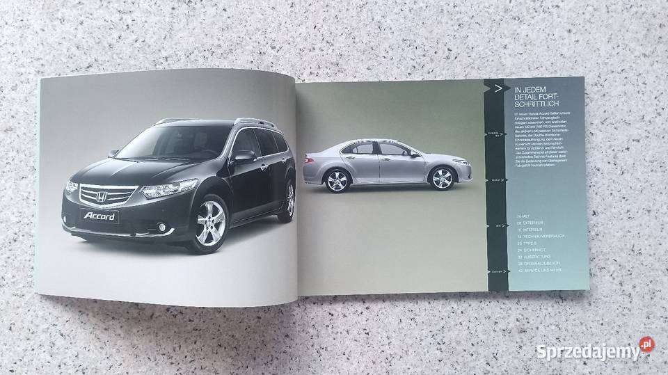 HONDA Accord VIII CU12 Prospekt Rok wydania 2012 Bytom sprzedam