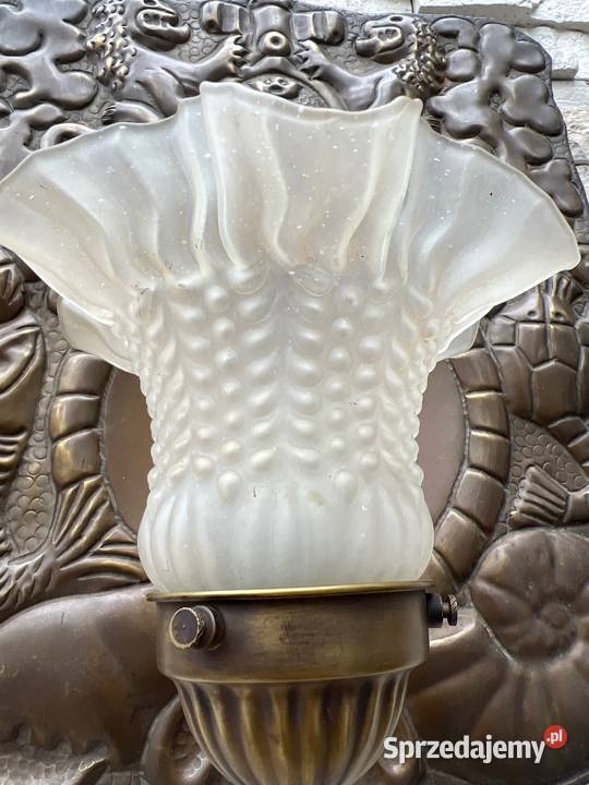 Stara przedwojenna lampa kinkiet Herb Gdańska dolnośląskie Bystrzyca Kłodzka