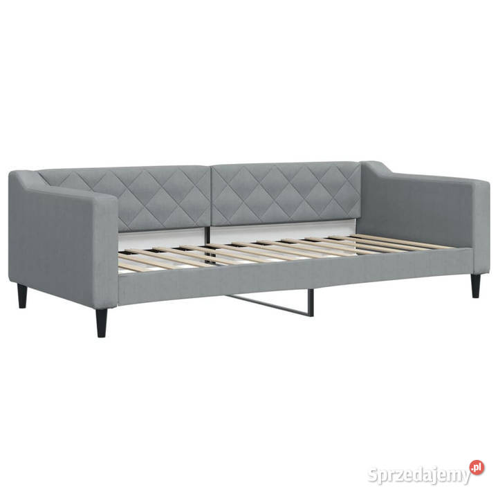 Sofa z materacem do spania jasnoszara tkanina Warszawa