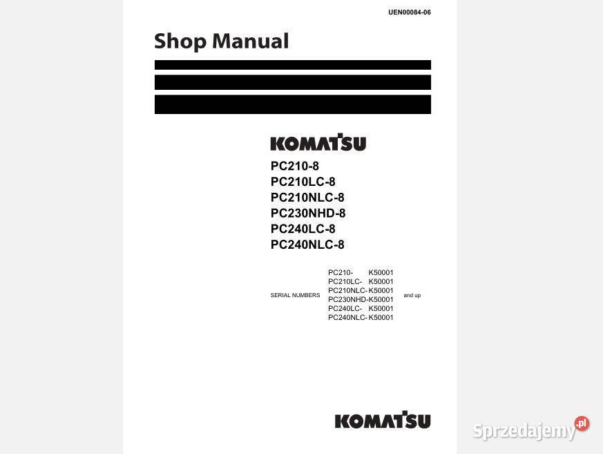 KOMATSU PC240LC8 PC240NCL8 instrukcja naprawy Kielce