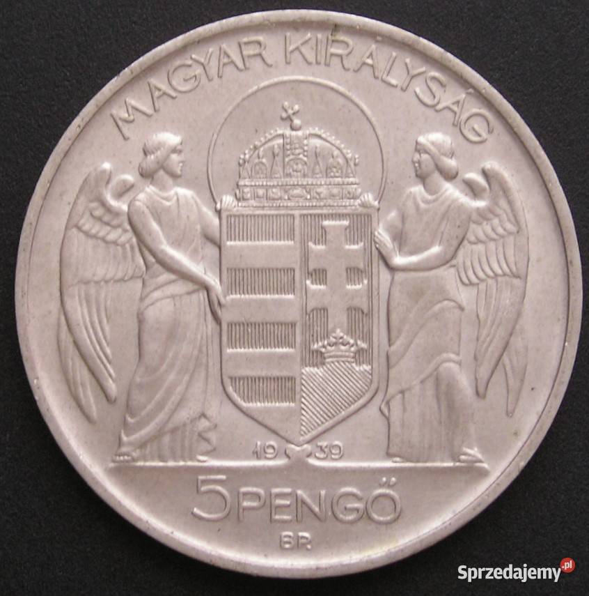 Węgry 5 pengo 1939 SREBRO stan 12 Horthy sprzedam