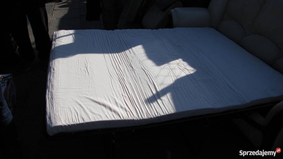 Stylowa rozkładana skórzana sofa francuska firma 200cm Łóżka, wersalki i sofy Warszawa