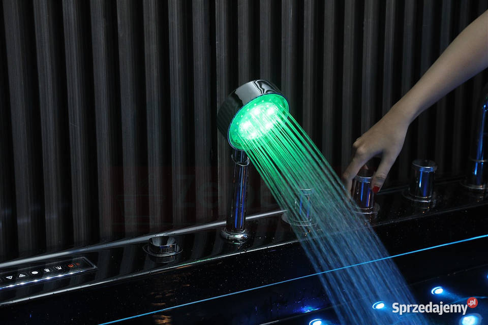 Czarna wanna z hydromasażem EBXD710 prostokątna Grabówka