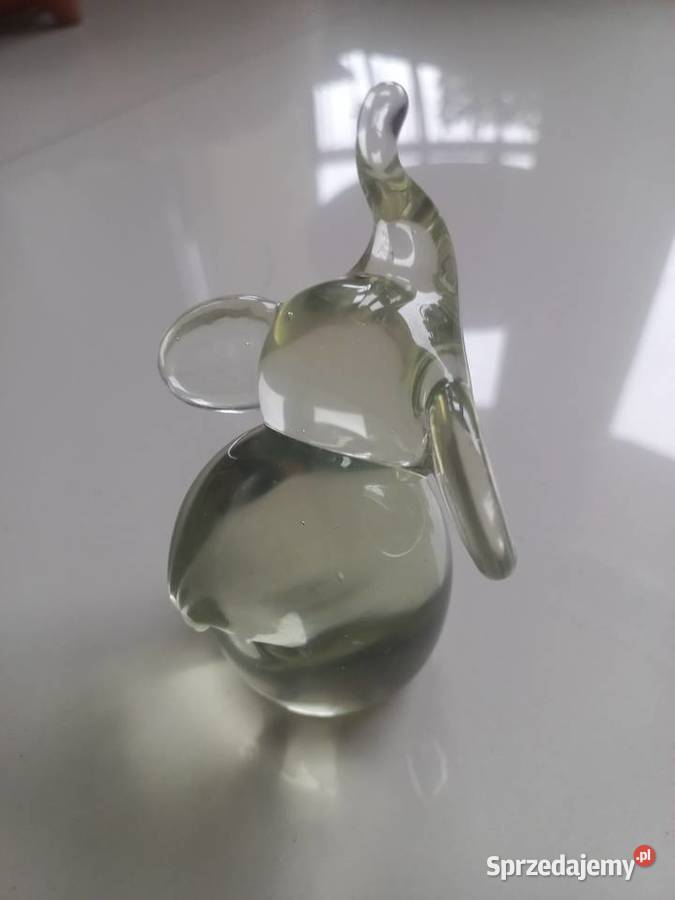 Figurka szklana Słoń szkło krysztalowe Toruń