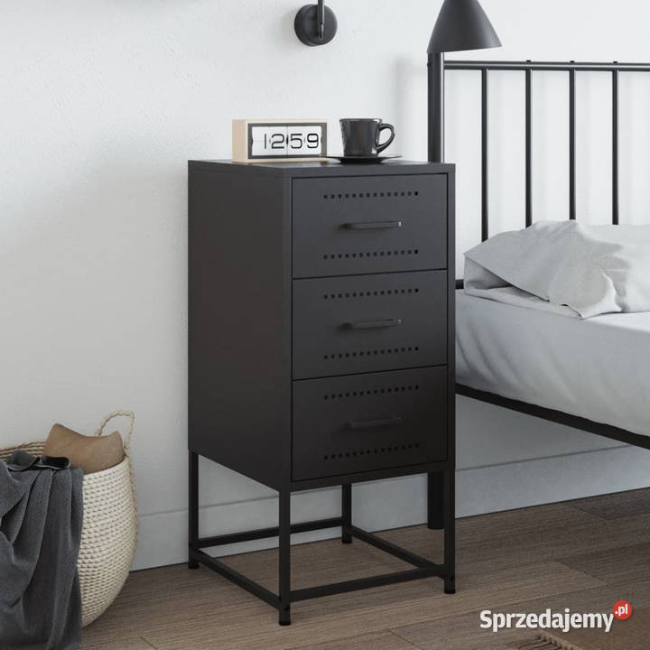 Szafka nocna czarna 36x39x78 stal WM846578 Warszawa sprzedam