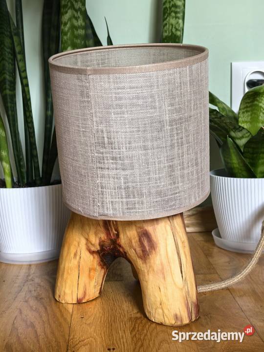 Drewniana lampka handmade w stylu boho Płock