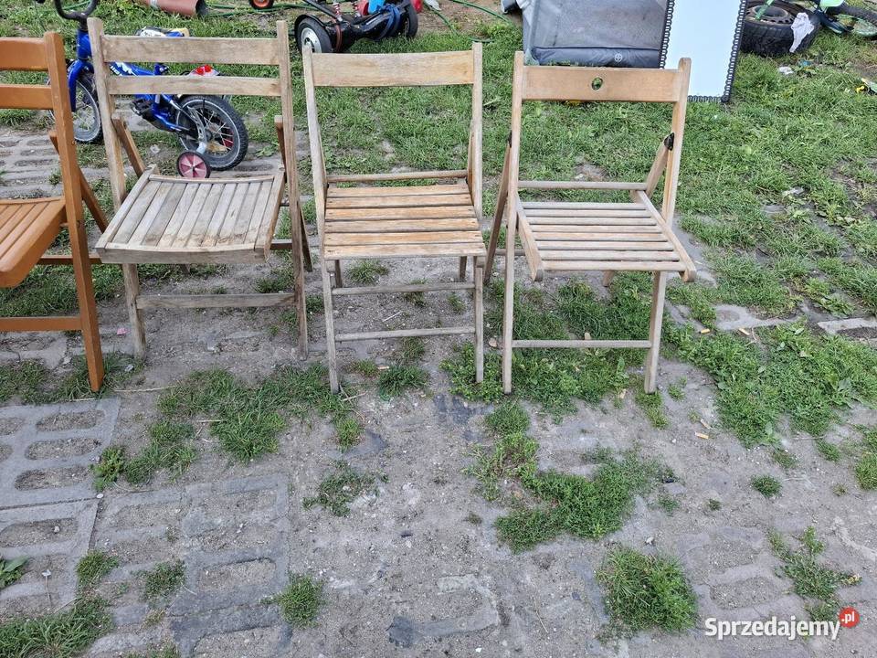 Krzesła ogrodowe drewniane 6 beżowy Krzesła ogrodowe Seroczyn sprzedam