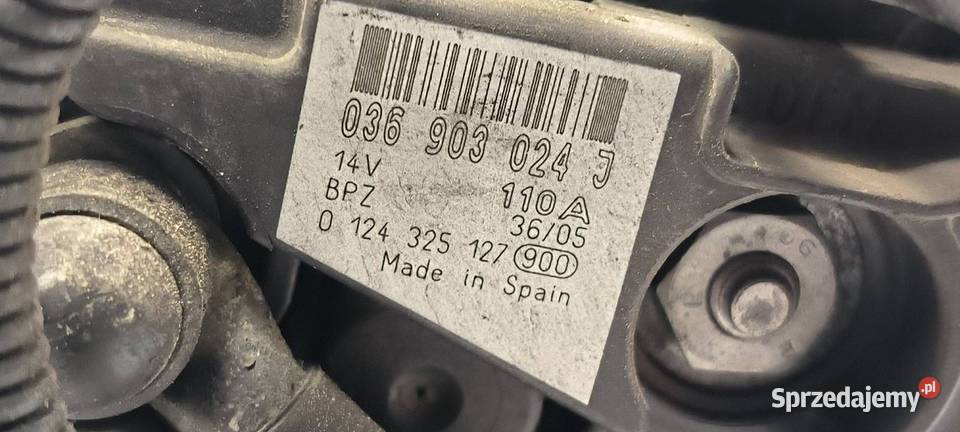 ALTERNATOR VOLKSWAGEN GOLF V 036903024J kujawsko-pomorskie Lipno