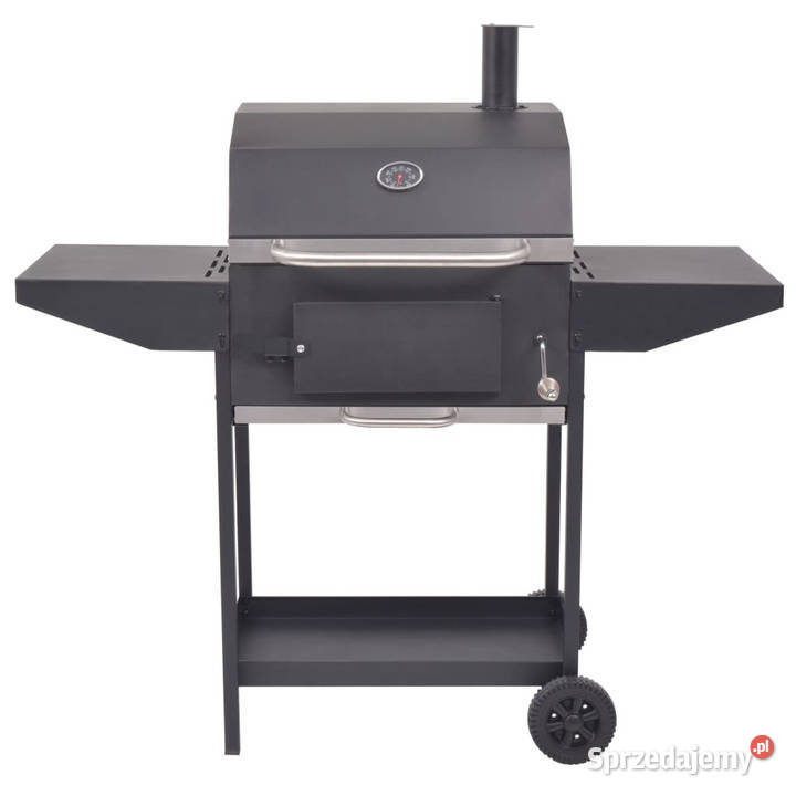 Grill węglowy z wędzarnią i dolną półką czarny Warszawa sprzedam
