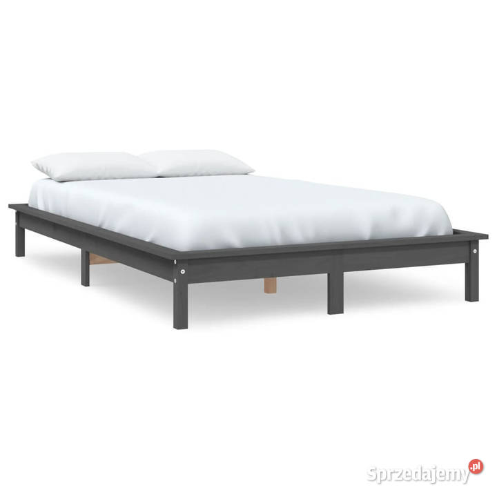 Rama łóżka szara lite drewno sosnowe 160 x 200 mazowieckie Warszawa sprzedam