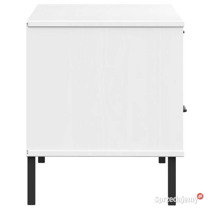 Szafka pod TV OSLO metalowe nóżki biała sosnowa