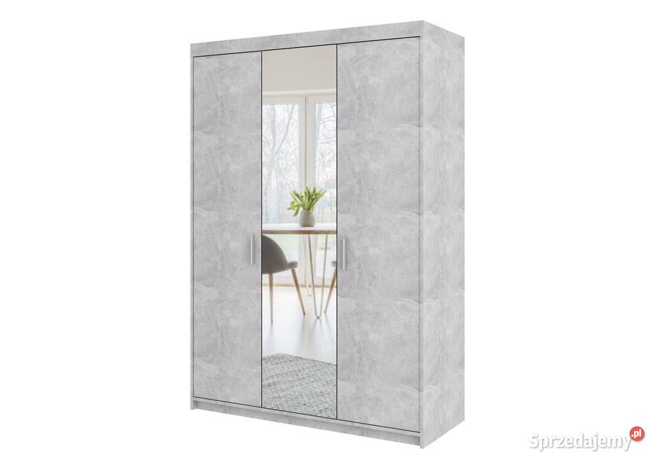 Szafa z lustrem 130 biała sonoma lefkas beton Bytom