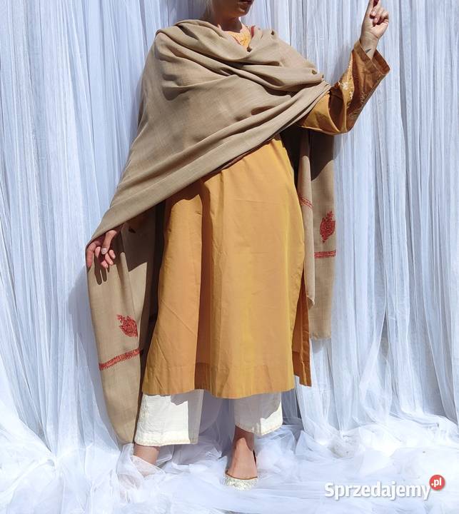 Szal orientalny indyjski haftowany haft paisley zachodniopomorskie Szczecin