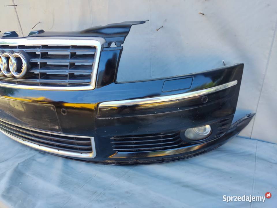 AUDI A8 D3 ZDERZAK PRZEDNI GRILL ATRAPA HALOGENY