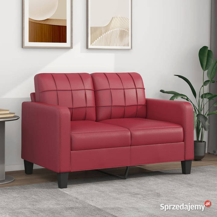 2osobowa sofa winna czerwień 120 sztuczna skóra mazowieckie Warszawa sprzedam