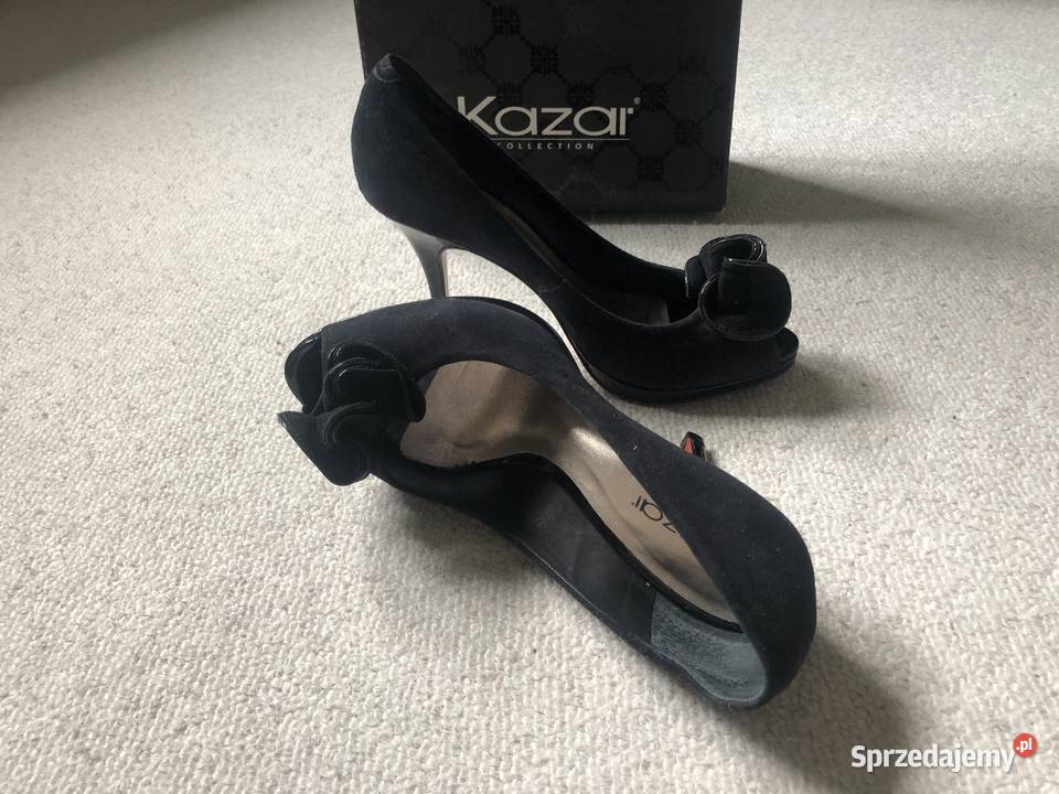 Szpilki czółenka Kazar czarne zamszowe nowe Damskie Łódź sprzedam