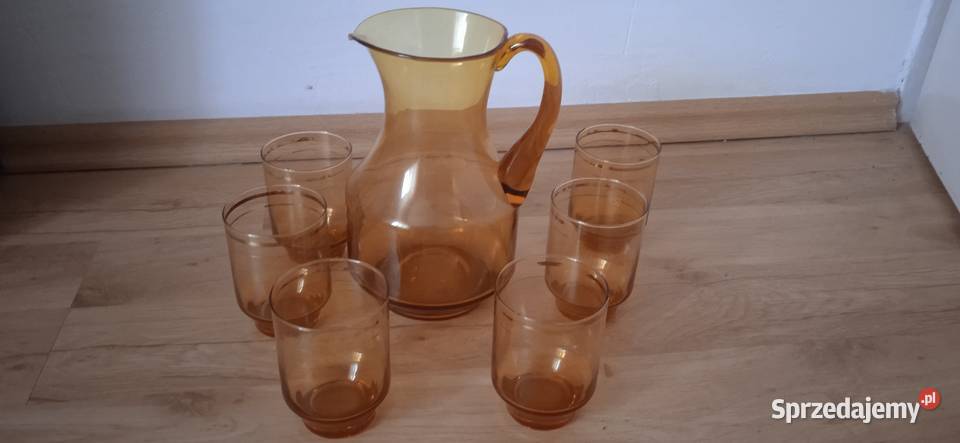 Zestaw szklany z PRLu dolnośląskie Świdnica