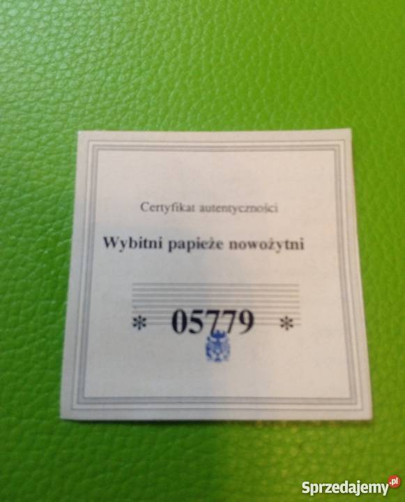 Papież LEO JAN PAWEŁ BENEDYKT PIUS MEDAL ZŁOTO Sosnowiec