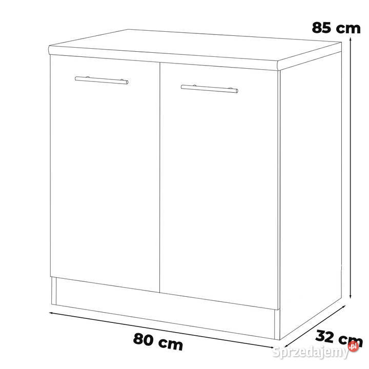 Szafka Kuchenna Stojąca Z Blatem Modułowa 80 52cm