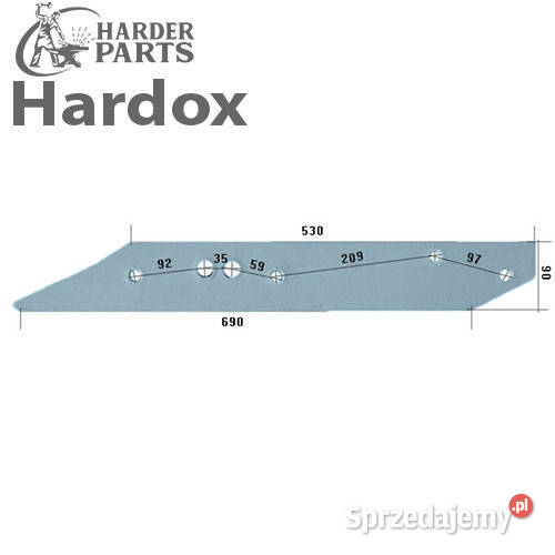 Płoza HARDOX 51207P części do pługa FROST Części zamienne Suwałki