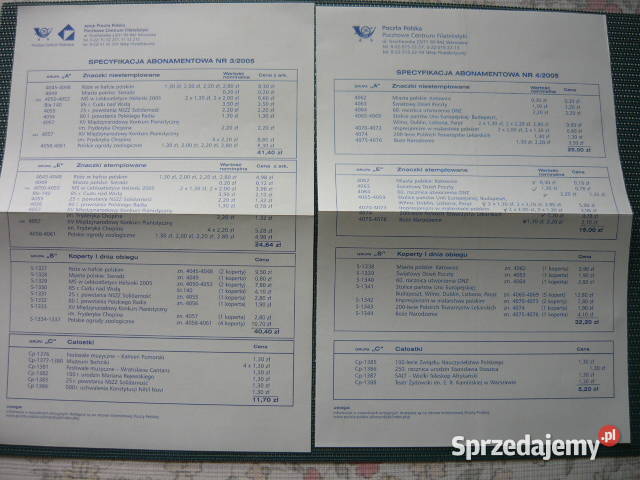 Specyfikacje abonamentowe I Myszków