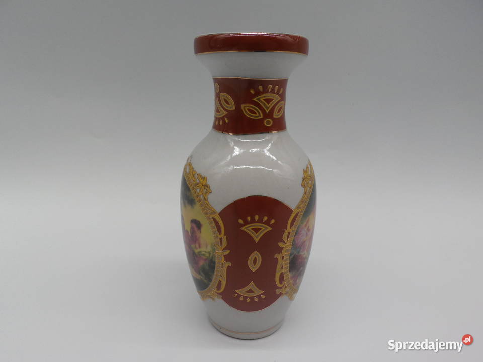 Mały Wazonik Porcelanowy Scenka Rodzajowa Styl