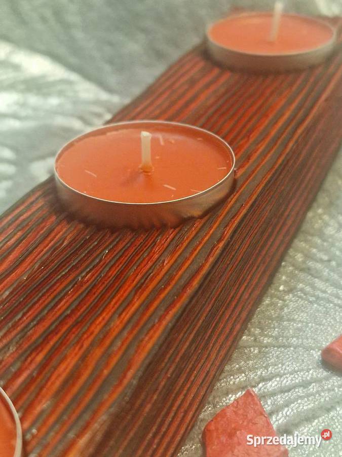Świecznik Shou Sugi Ban drewno świerkowe warmińsko-mazurskie Sępopol sprzedam